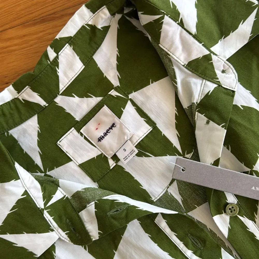 Anthropologie Maeve The Bettina Tiered Shirt Dress Green - Picture 6 of 8